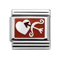 Nomination - Enamel And Sterling Silver \'Heart With Bow And Arrow \' Charm 330208/05