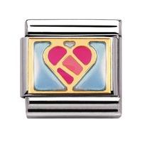 Nomination - Enamel And Gold 18ct \'Geometric Heart\' Charm 030253/01