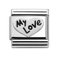 nomination sterling silver heart my love charm 33010109