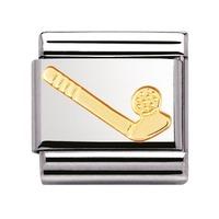 nomination stainless steel with 18ct gold golf club charm 03010609
