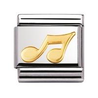 nomination stainless steel with 18ct gold musical note charm 03011702