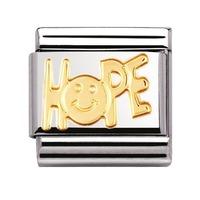 nomination stainless steel with 18ct gold hope charm 03010707