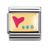 Nomination - Enamel And Gold 18ct \'Heart With Pink Dots\' Charm 030253/16