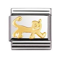 Nomination - Stainless Steel With 18ct Gold \'Cat\' Charm 030112/21