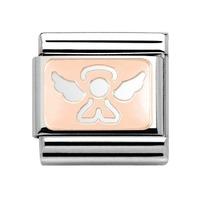 nomination stainless steel with 9ct rose gold angel charm 43010114