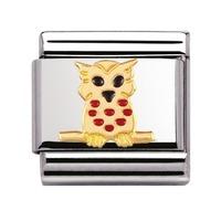 nomination stainless steel with enamel and 18ct gold owl charm 0302111 ...