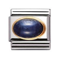 nomination oval semiprecious stones with 18ct gold sapphire charm 0305 ...