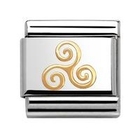 nomination celtic with 18ct gold triskell charm 03011906