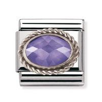 nomination purple cz stone with sterling silver detail 030606001
