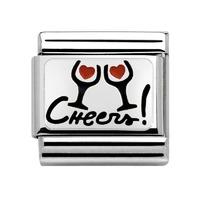nomination enamel and sterling silver cheers with glasses charm 330208 ...