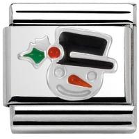 nomination enamel and sterling silver snowman face charm 33020411