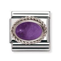 nomination amethyst semiprecious stones with sterling silver charm 030 ...