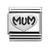 Nomination - Sterling Silver \'Mum Heart\' Charm 330101/12
