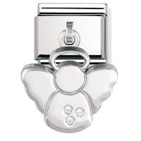 nomination sterling silver with cubic zirconia angel charm 03171004