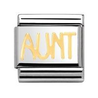 Nomination - 18ct Gold \'Aunt\' Charm 030107/16