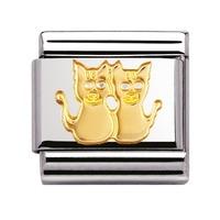 Nomination - Stainless Steel With 18ct Gold \'Cats\' Charm 030112/13