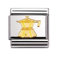Nomination - Stainless Steel With 18ct Gold \'Coffee Pot\' Charm 030109/06