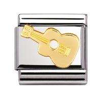 nomination stainless steel with 18ct gold guitar charm 03011703