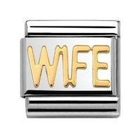 Nomination - 18ct Gold \'Wife\' Charm 030107/23