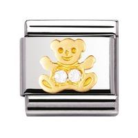 nomination stainless steel with 18ct gold and cz white bear charm 0303 ...