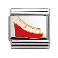 Nomination - Stainless Steel With Enamel And 18ct Gold \'70\'s Shoe\' Charm 030270/13