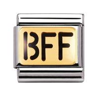 Nomination - Stainless Steel With Enamel And 18ct Gold \'Bff\' Charm 030232/01
