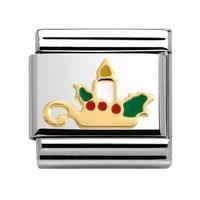 Nomination - Stainless Steel With Enamel And 18ct Gold \'Christmas Candle\' Charm 030225/21