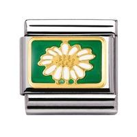 nomination stainless steel with enamel and 18ct gold daisy charm 03027 ...