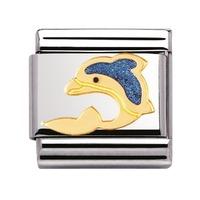 Nomination - Stainless Steel With Enamel And 18ct Gold \'Dolphin\' Charm 030213/01