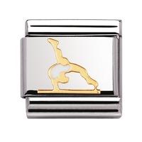 Nomination - Stainless Steel With Enamel And 18ct Gold \'Gymnast\' Charm 030203/37