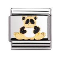 Nomination - Stainless Steel With Enamel And 18ct Gold \'Panda\' Charm 030212/39