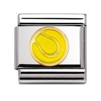 Nomination - Stainless Steel With Enamel And 18ct Gold \'Tennis Ball\' Charm 030203/43