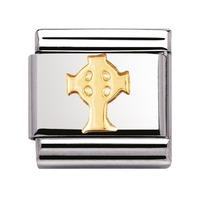 nomination celtic with 18ct gold celtic cross charm 03011901