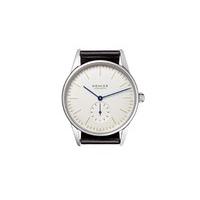 nomos glashtte orion white dial black strap watch