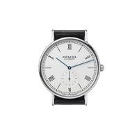 nomos glashtte ludwig automatic white dial black strap watch