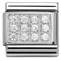 Nomination Charm Composable Classic Pave White Cubic Zirconia Steel