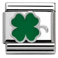 Nomination Charm Composable Classic Symbols Green Clover Steel