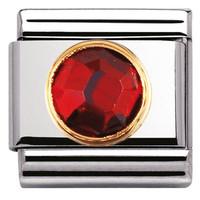 Nomination Charm Composable Classic Links Red Round Cubic Zirconia Steel
