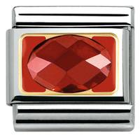 Nomination Charm Composable Classic Elegance Faceted Red Cubic Zirconia Steel
