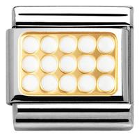Nomination Charm Composable Classic Elegance Engraved Grill White Steel