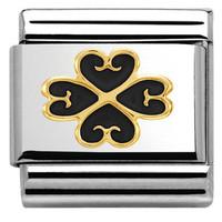 nomination charm composable classic elegance four leaf clover with hea ...