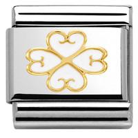 nomination charm composable classic elegance four leaf clover with hea ...