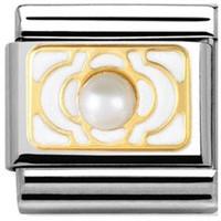 Nomination Charm Composable Classic Elegance White Decoration Pearl Steel