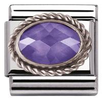 Nomination Charm Composable Classic Faceted Purple Cubic Zirconia Steel