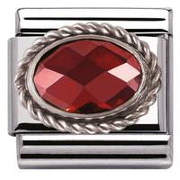 Nomination Charm Composable Classic Faceted Red Cubic Zirconia Steel