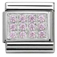 Nomination Charm Composable Classic Pave Pink Cubic Zirconia Steel