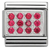 Nomination Charm Composable Classic Pave Red Cubic Zirconia Steel