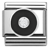 Nomination Charm Composable Classic Symbols Black Circle Steel