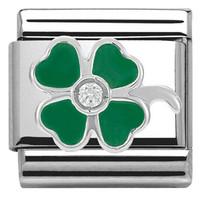 nomination charm composable classic symbols green clover steel