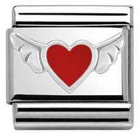 nomination charm composable classic symbols heart wings steel